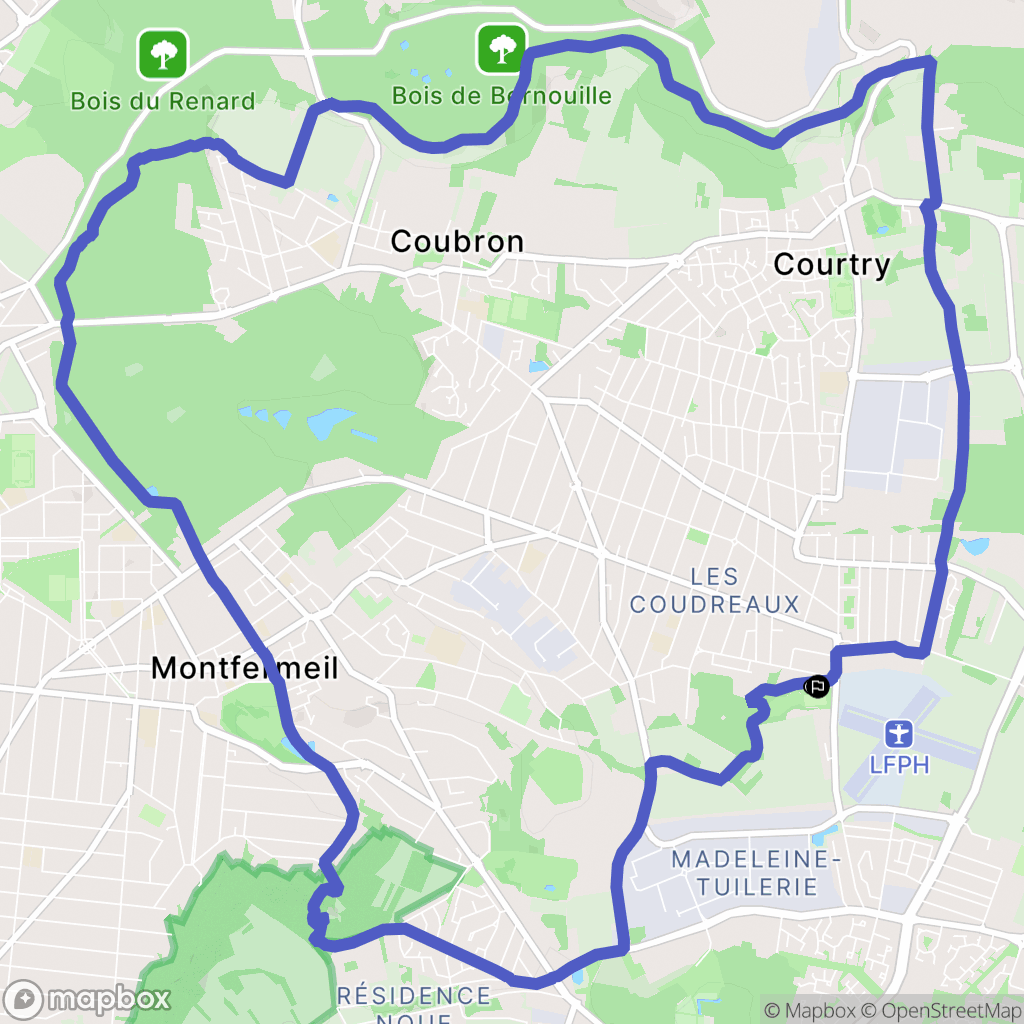 Chelles : carte du parcours de randonnée - France