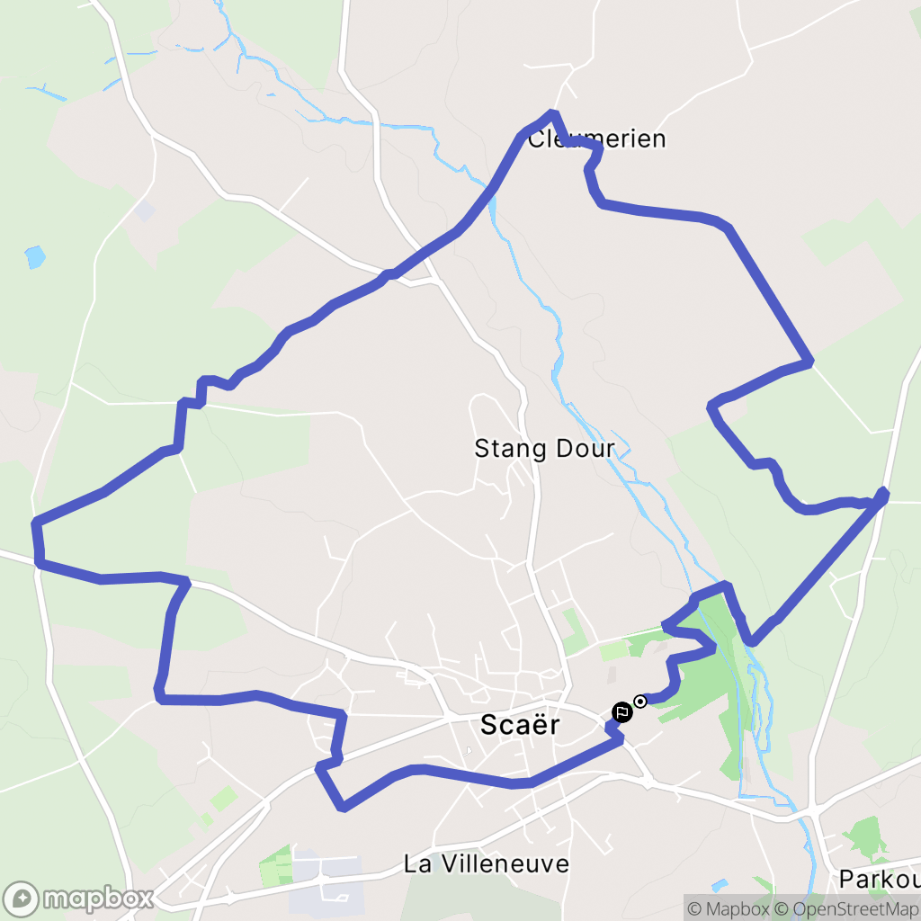 Scaër : carte du parcours de randonnée - France