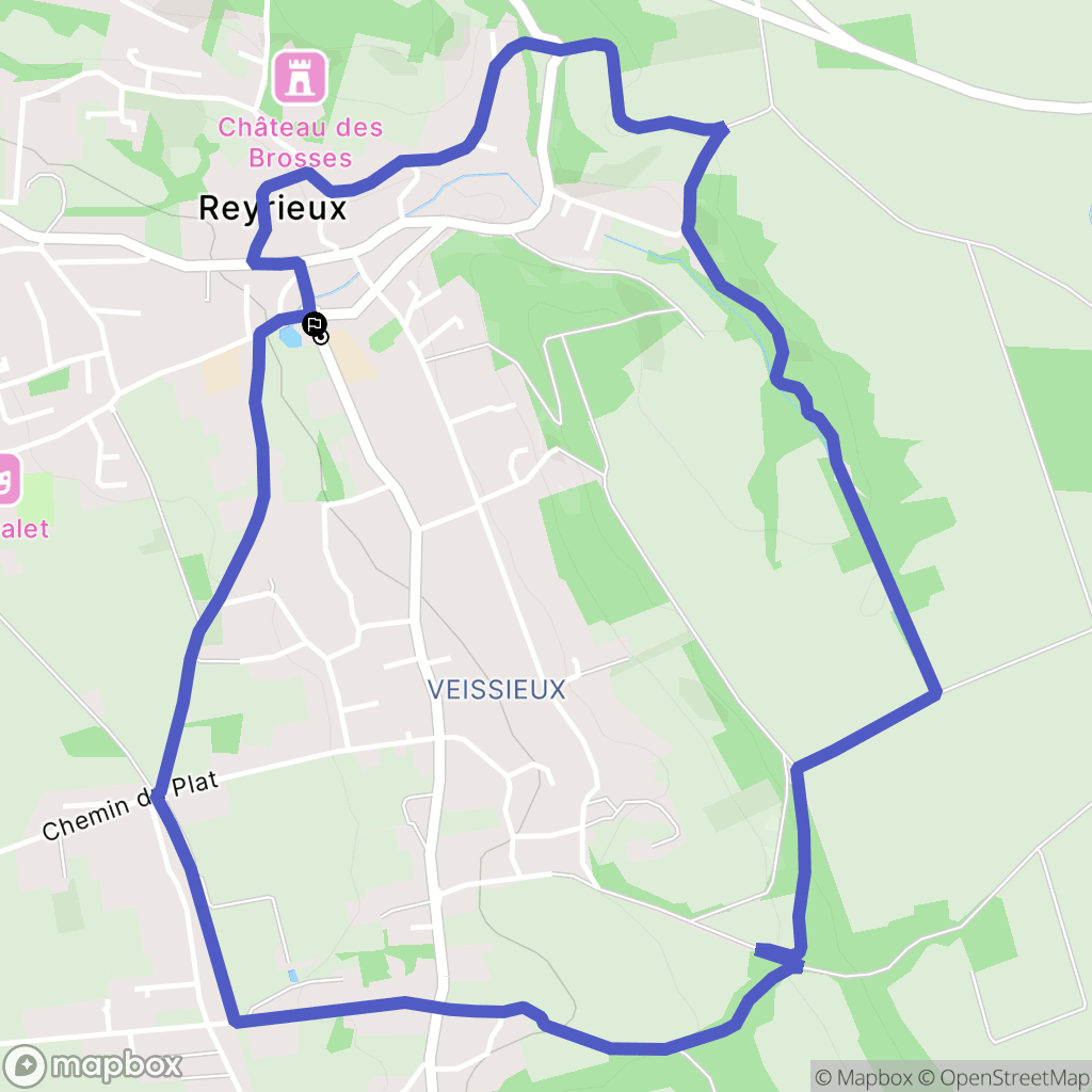 Reyrieux : carte du parcours de randonnée - France