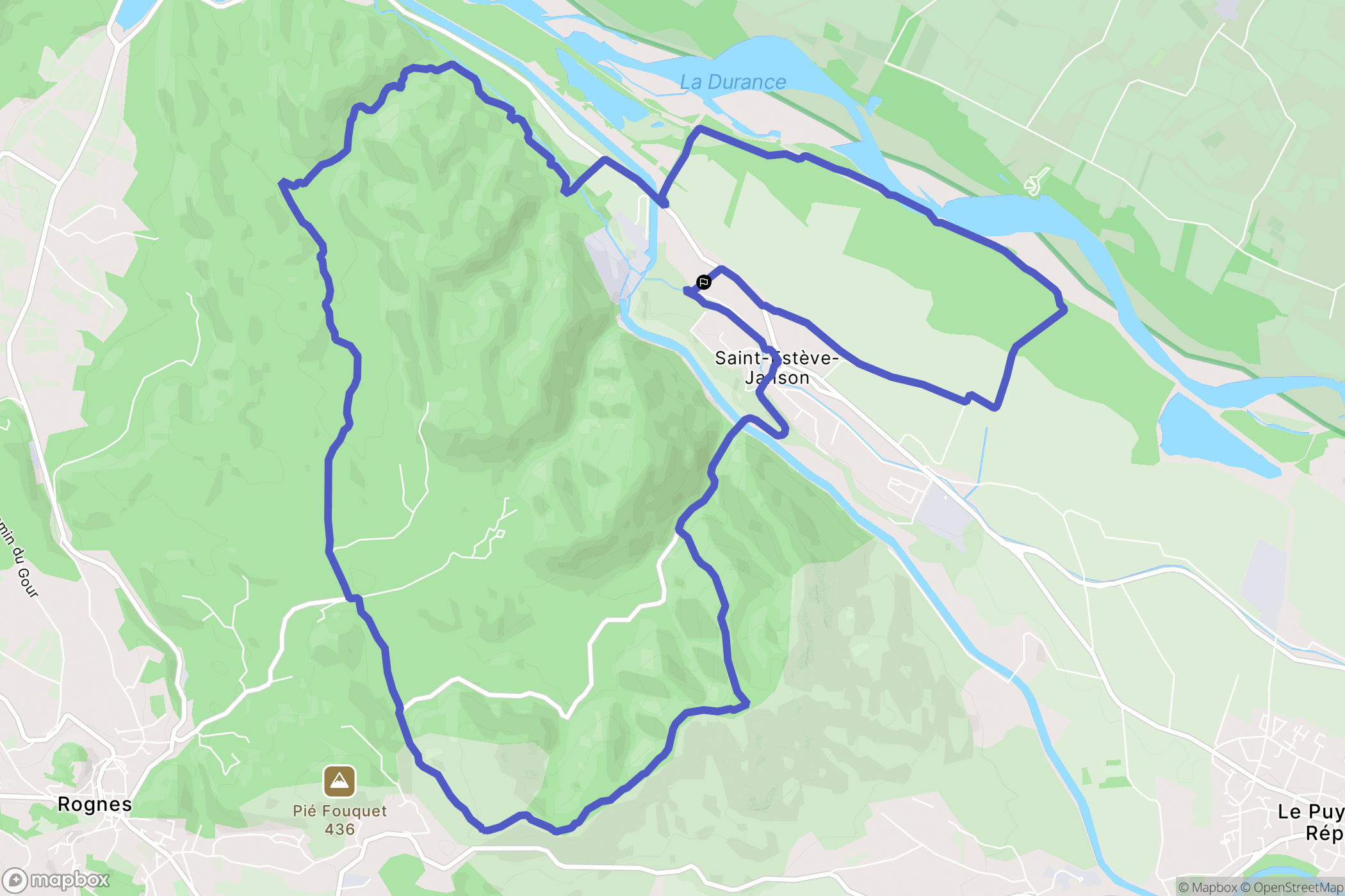 Saint-Estève-Janson : carte du parcours de randonnée - France