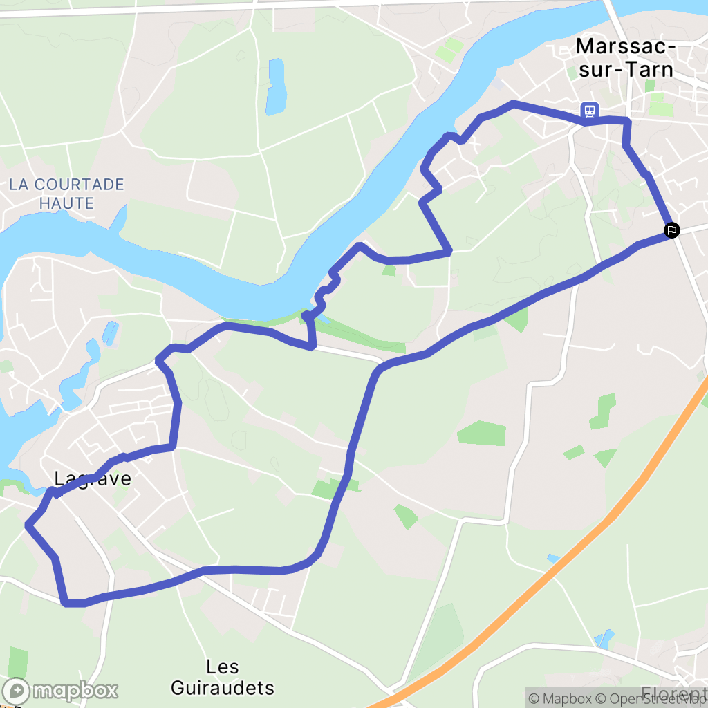Marssac-sur-Tarn : carte du parcours de randonnée - France