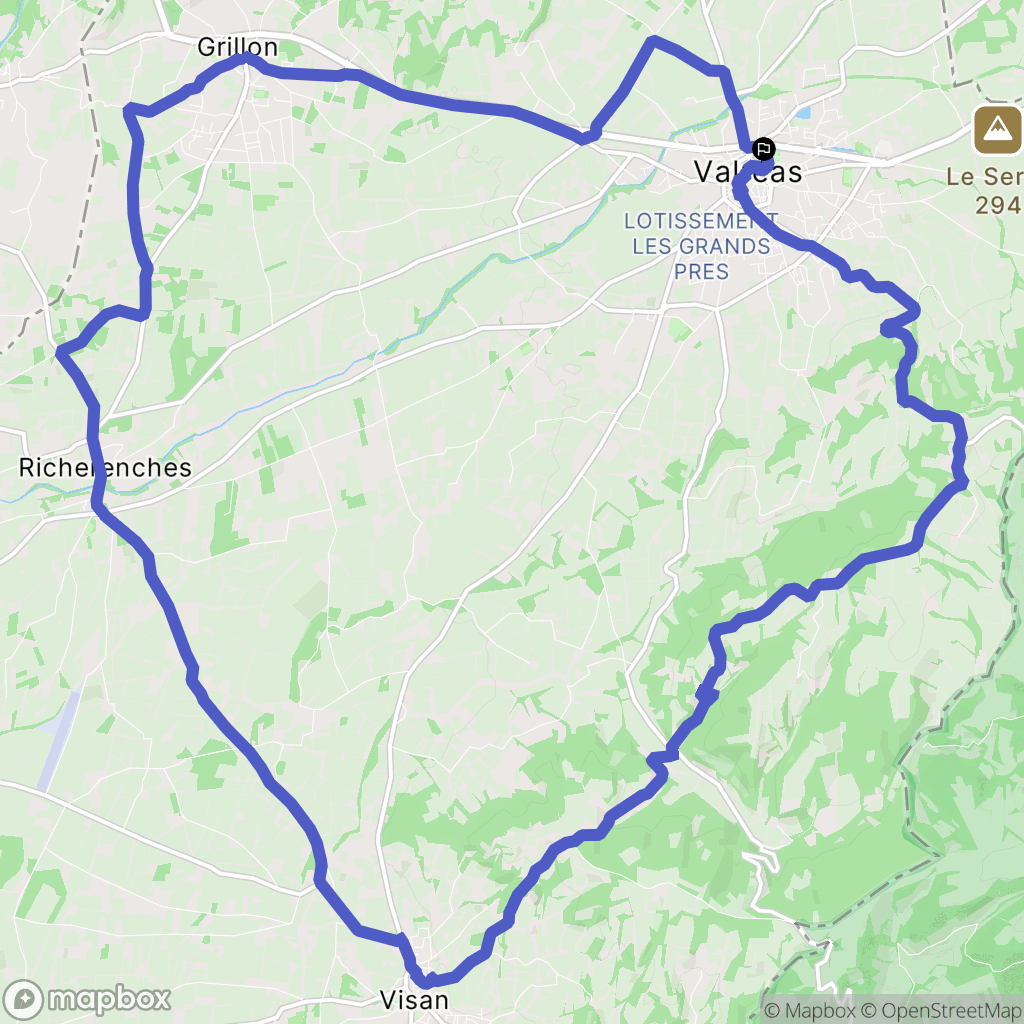 Valréas : carte du parcours de randonnée - France