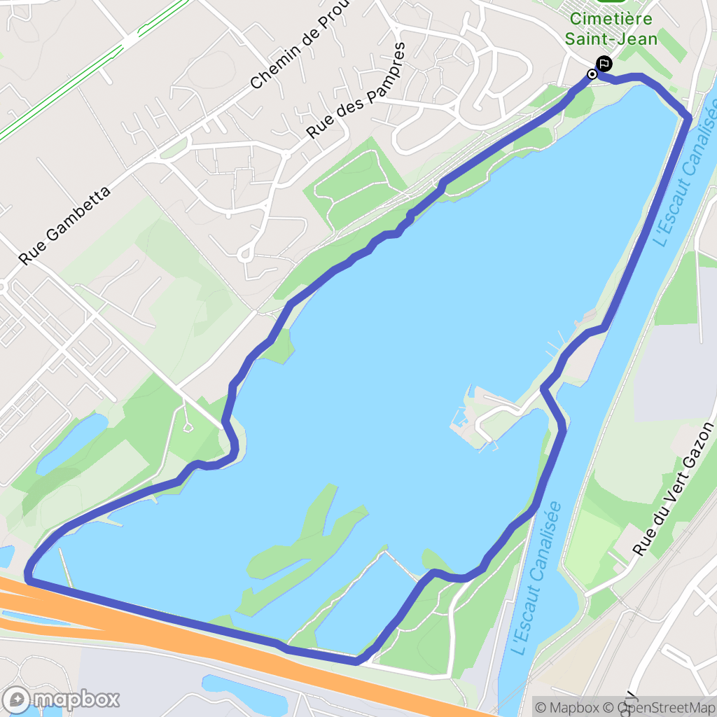 Valenciennes : carte du parcours de randonnée - France