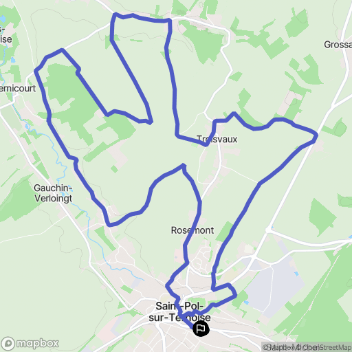 Saint-Pol-sur-Ternoise : carte du parcours de randonnée - France