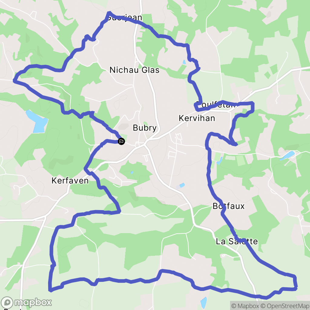 Bubry : carte du parcours de randonnée - France