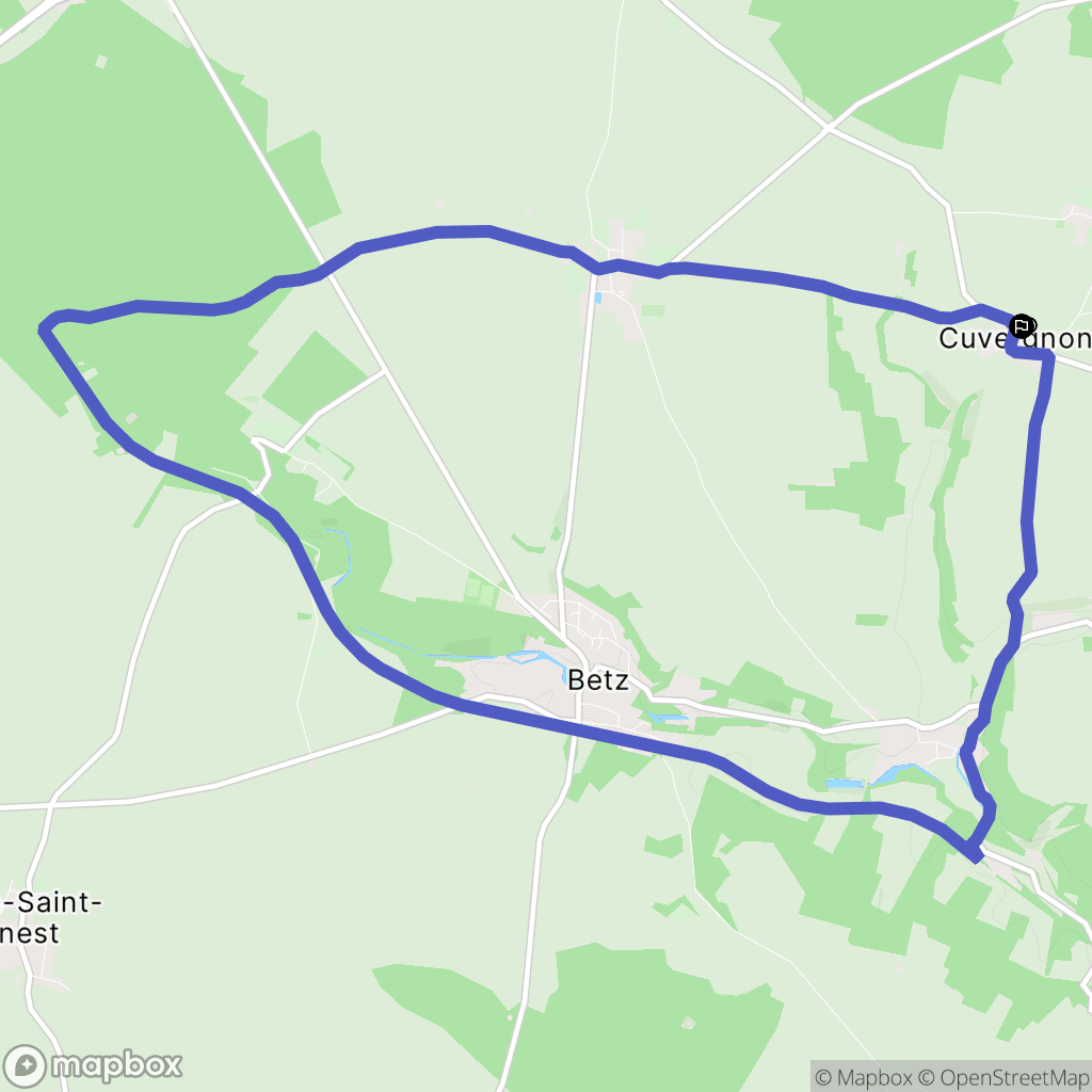 Cuvergnon : carte du parcours de randonnée - France