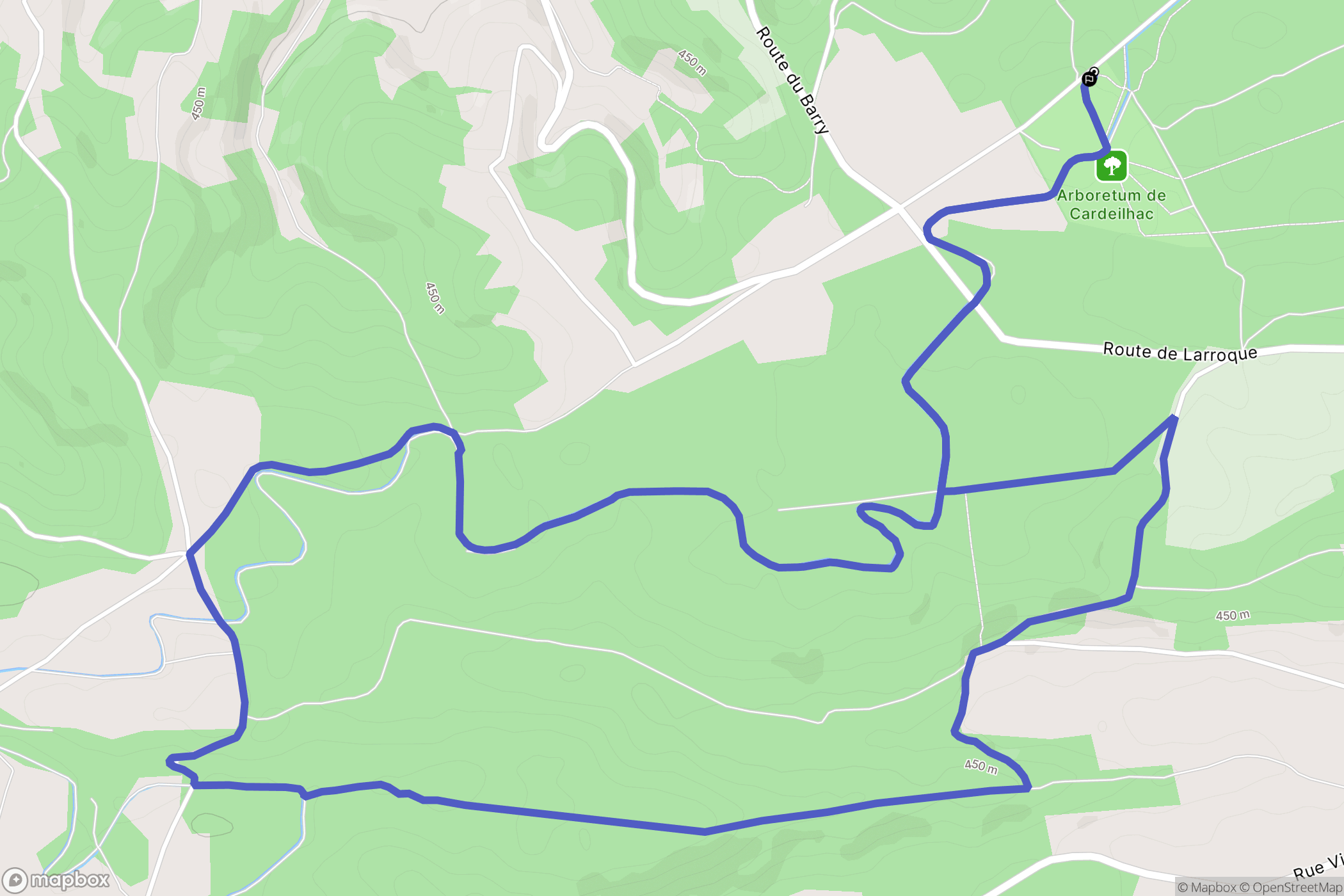 Cardeilhac : carte du parcours de randonnée - France