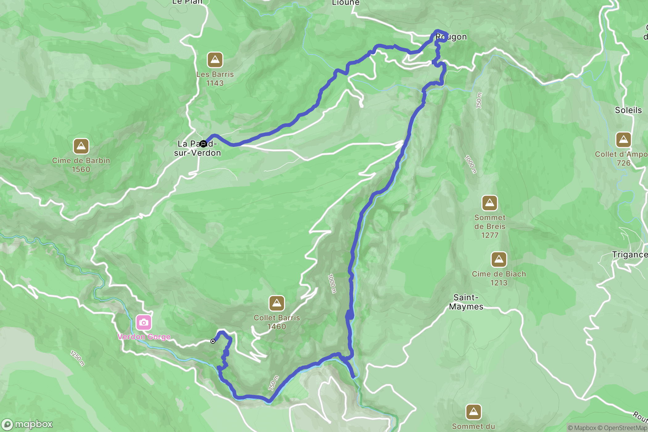 La Palud-sur-Verdon: routekaart voor buitenactiviteiten - France