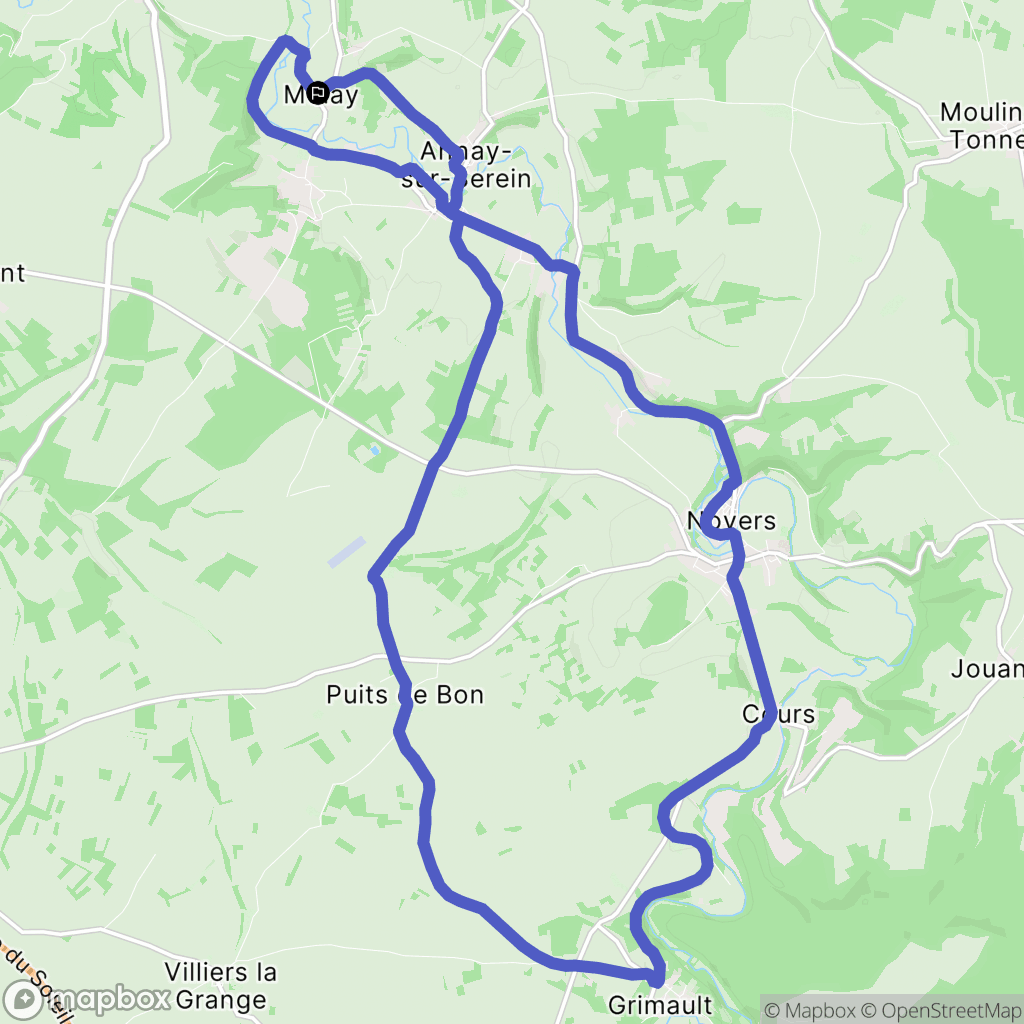 Molay : carte du parcours de randonnée - France