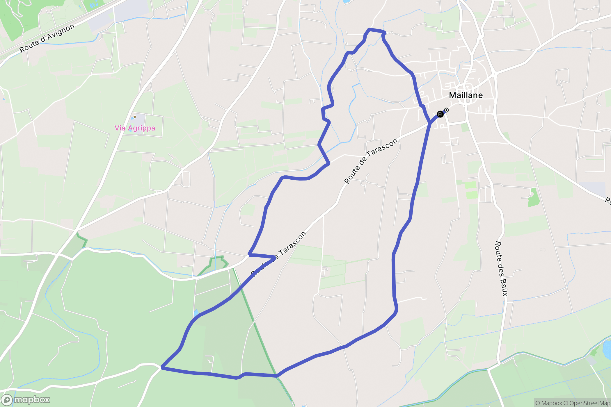 Maillane : carte du parcours de randonnée - France