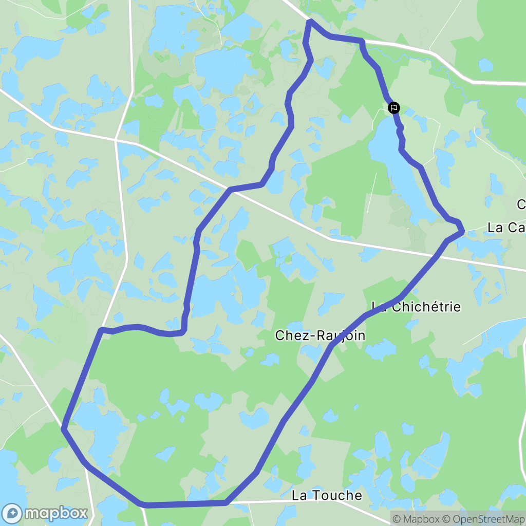 Mézières-en-Brenne : carte du parcours de randonnée - France