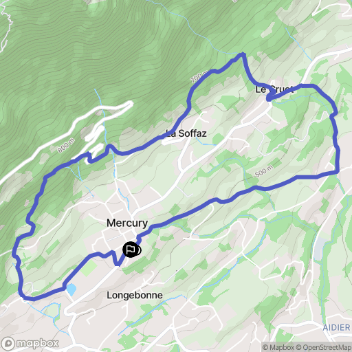 Mercury : carte du parcours de randonnée - France