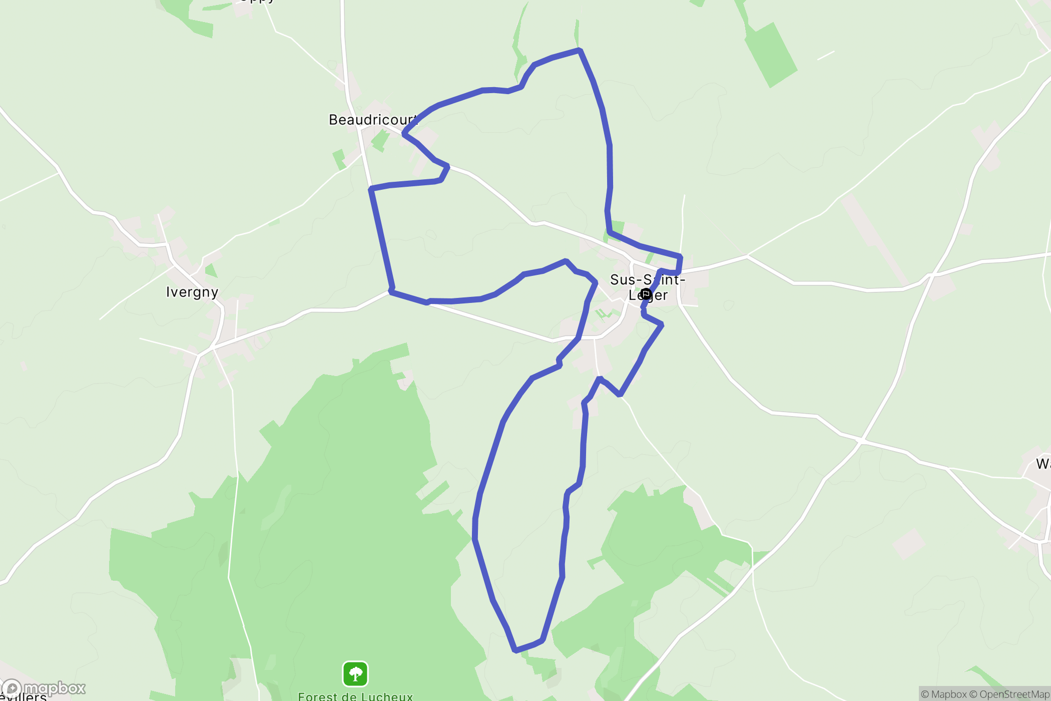 Sus-Saint-Léger : carte du parcours de randonnée - France
