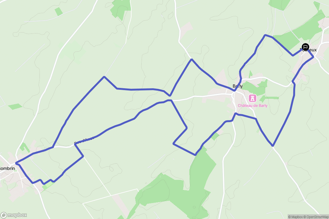 Fosseux : carte du parcours de randonnée - France