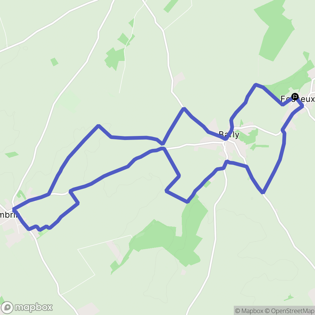 Fosseux : carte du parcours de randonnée - France