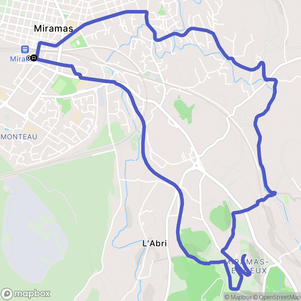 Miramas : carte du parcours de randonnée - France