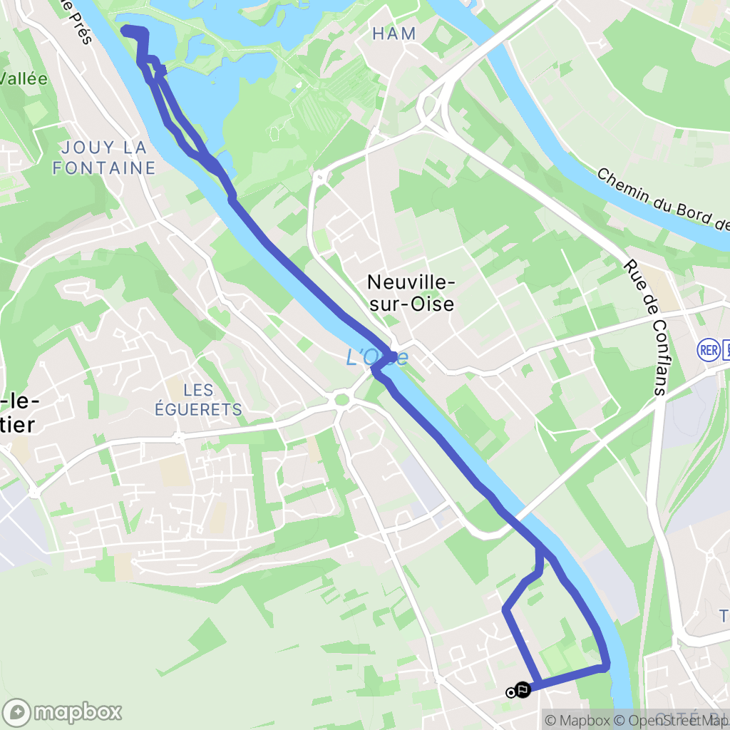 Maurecourt : carte du parcours de randonnée - France