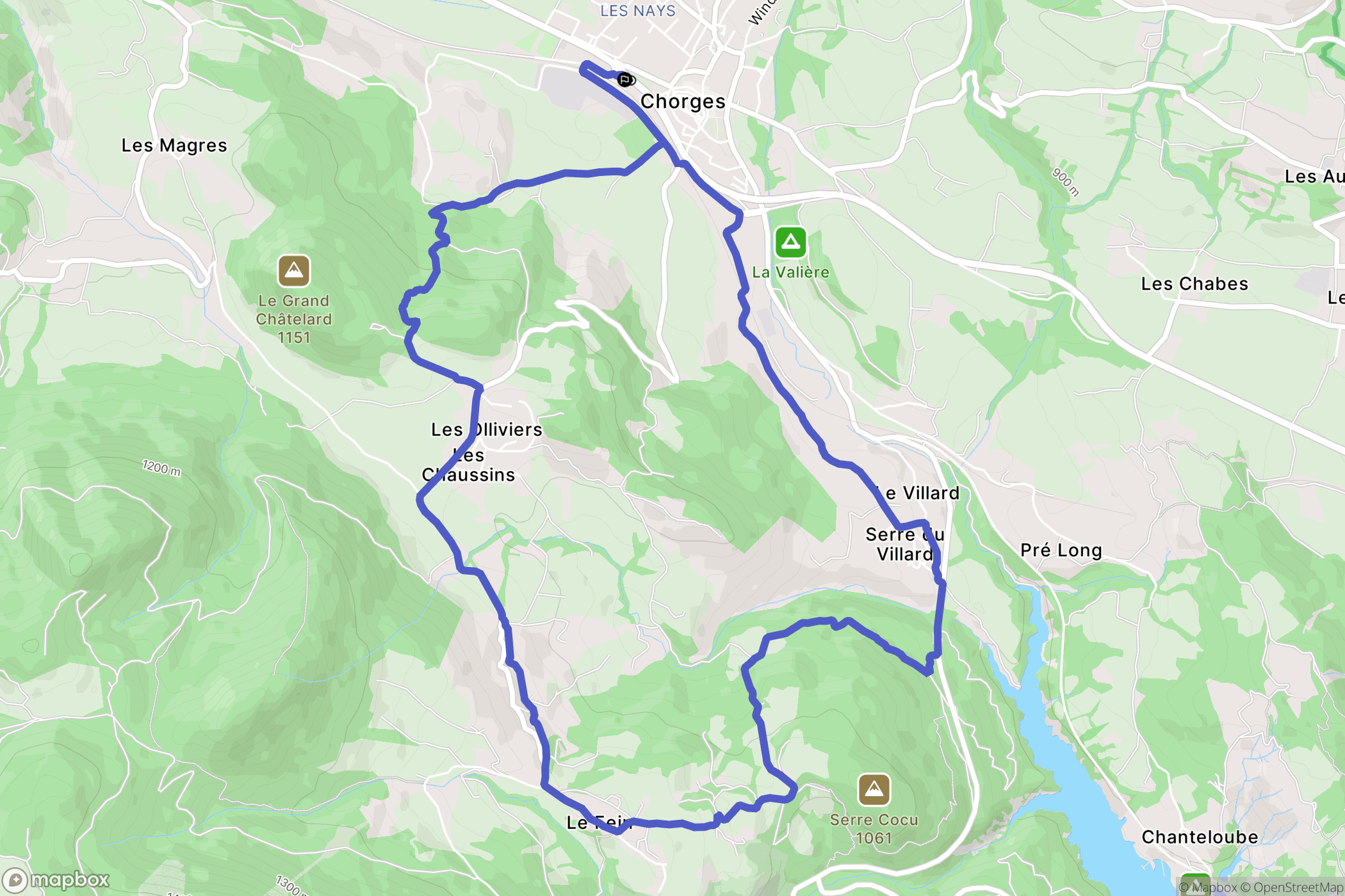 Chorges : carte du parcours de randonnée - France