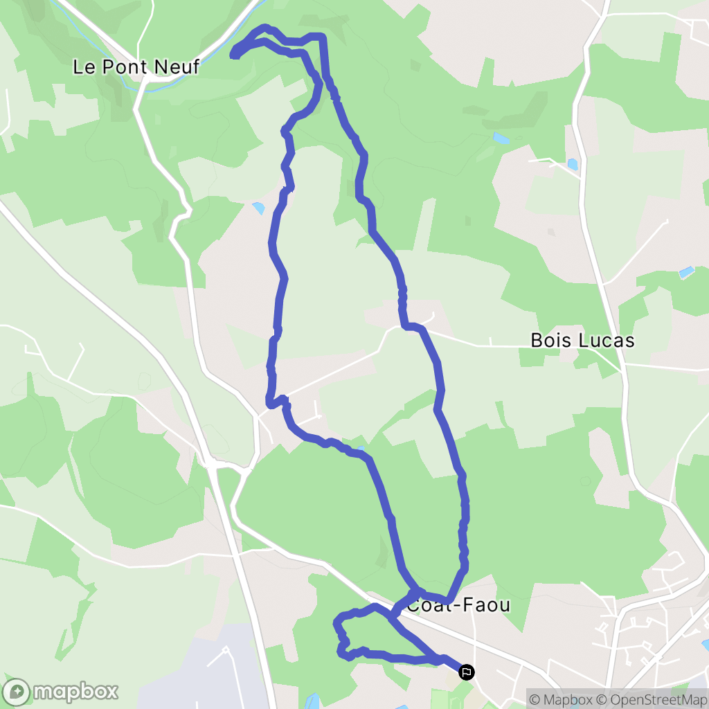 Plouay : carte du parcours de randonnée - France