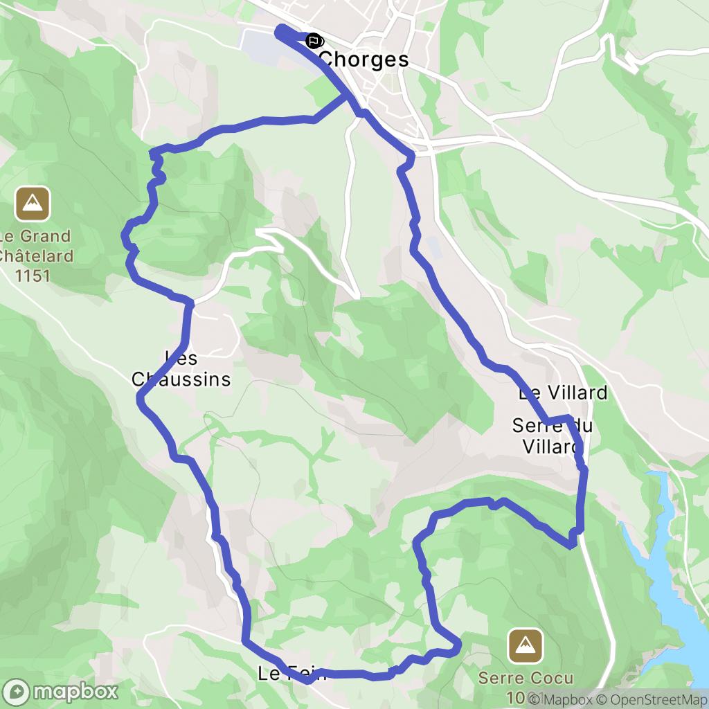 Chorges : carte du parcours de randonnée - France