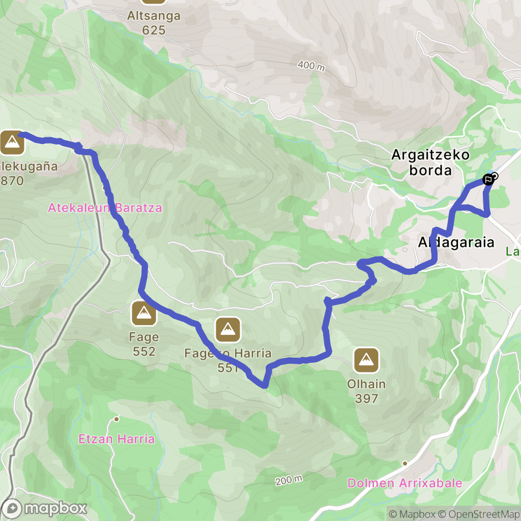 Sare : carte du parcours de randonnée - France