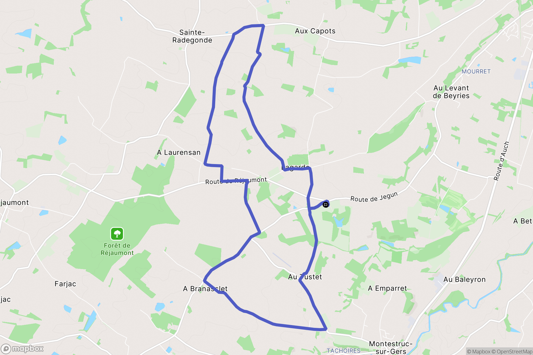 Fleurance : carte du parcours de randonnée - France