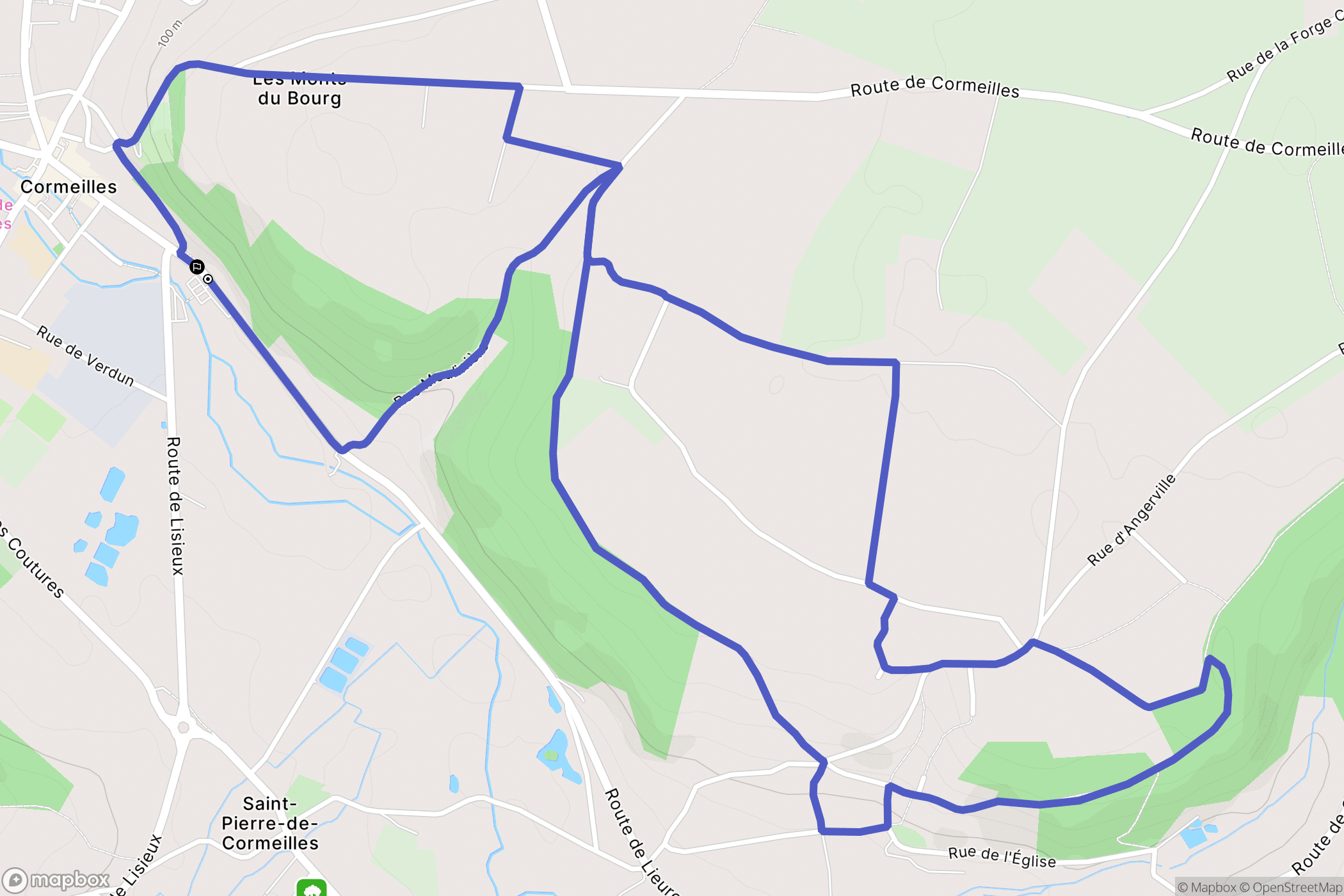 Cormeilles : carte du parcours de randonnée - France