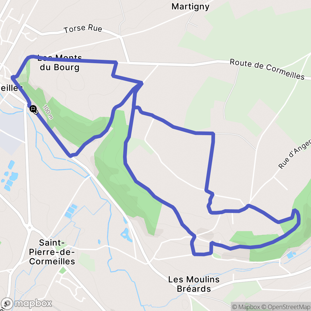 Cormeilles : carte du parcours de randonnée - France