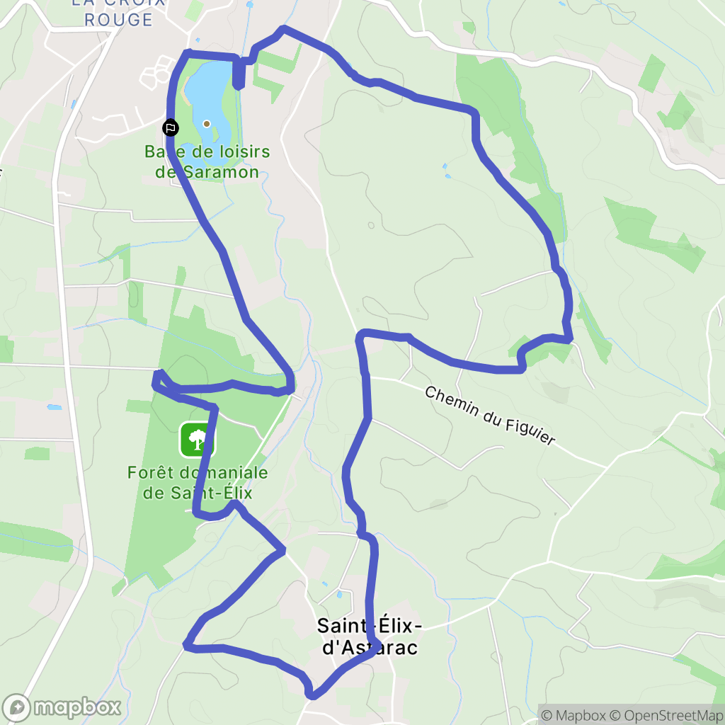 Saramon : carte du parcours de randonnée - France