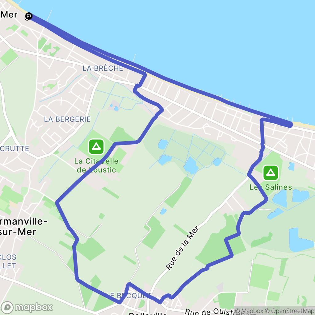 Lion-sur-Mer : carte du parcours de randonnée - France