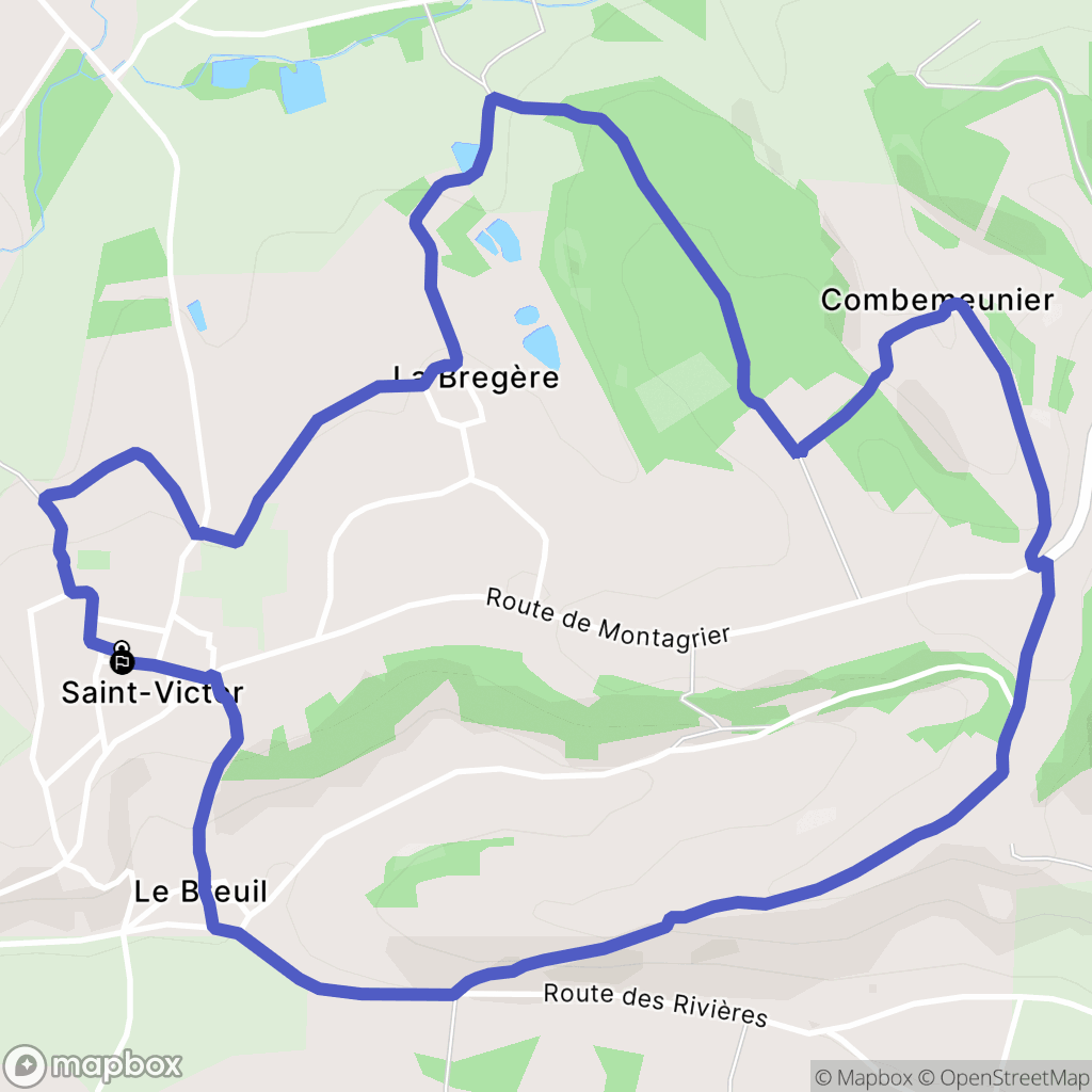 Saint-Victor : carte du parcours de randonnée - France