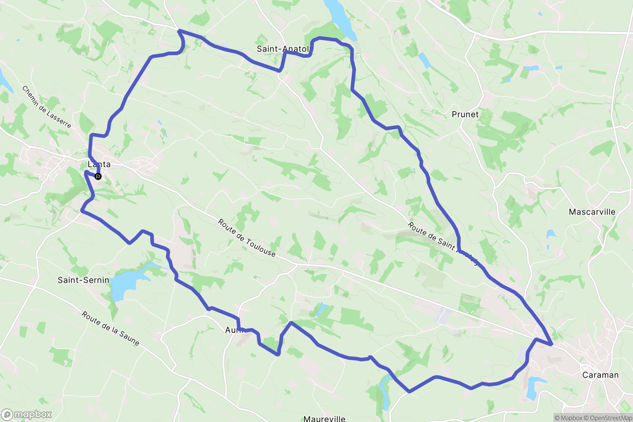 Lanta : carte du parcours de randonnée - France