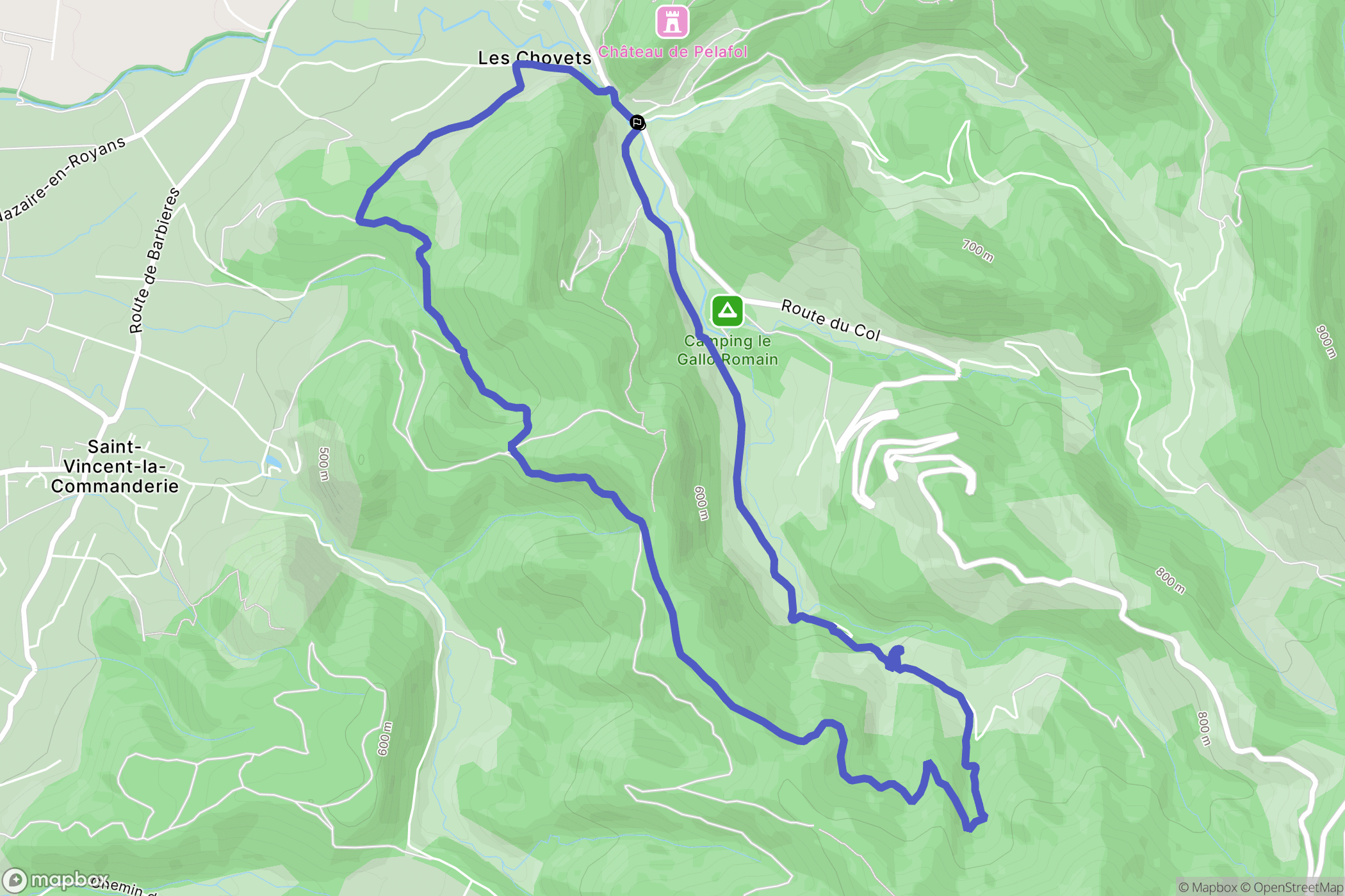 Barbières : carte du parcours de randonnée - France