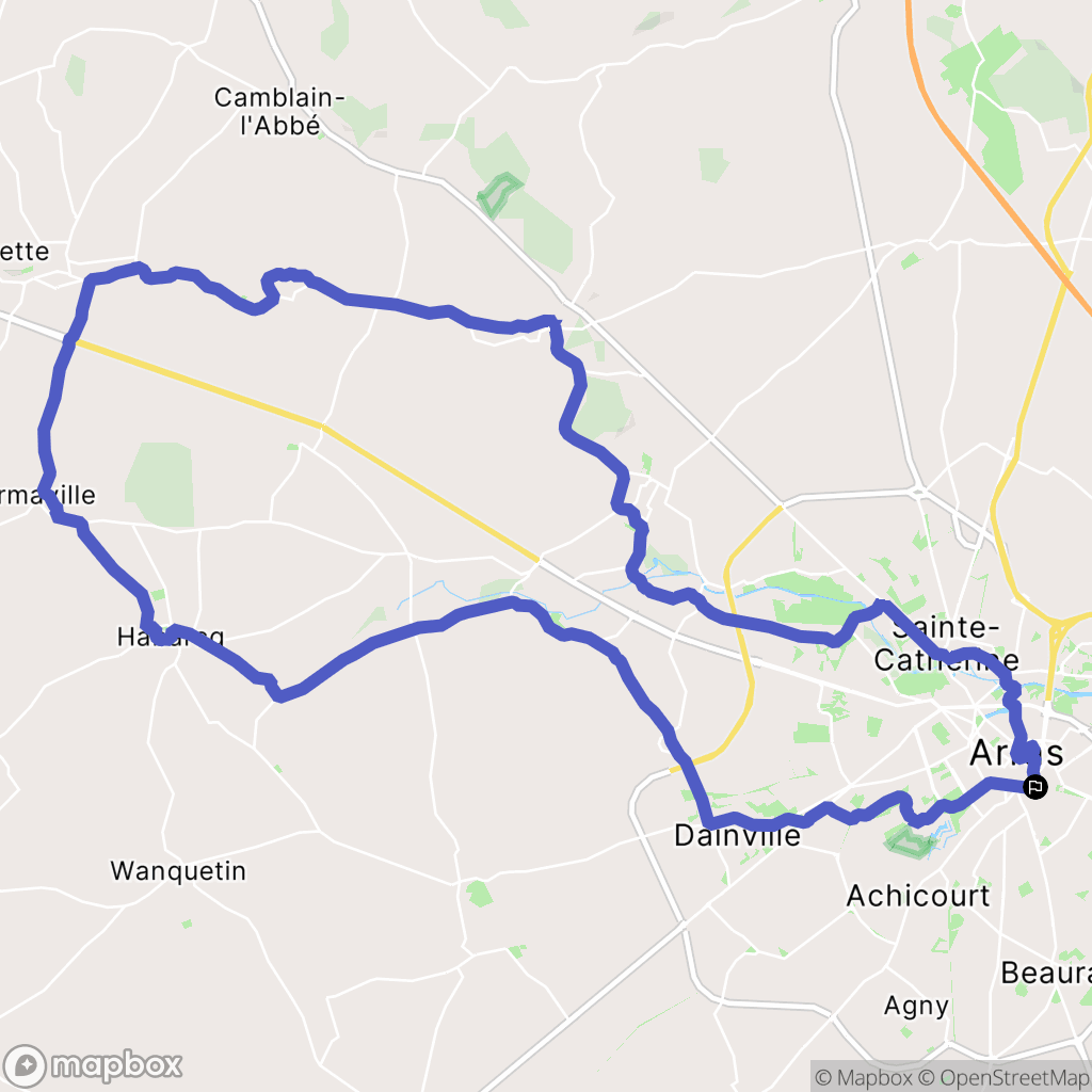 Arras : carte du parcours de randonnée - France