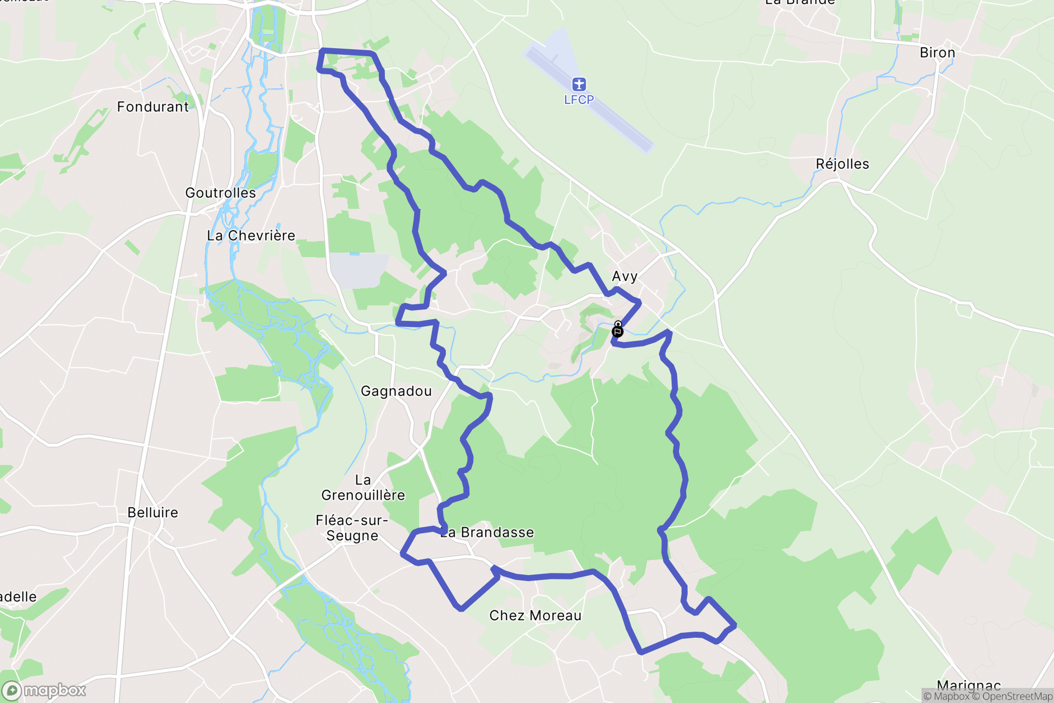 Avy : carte du parcours de randonnée - France