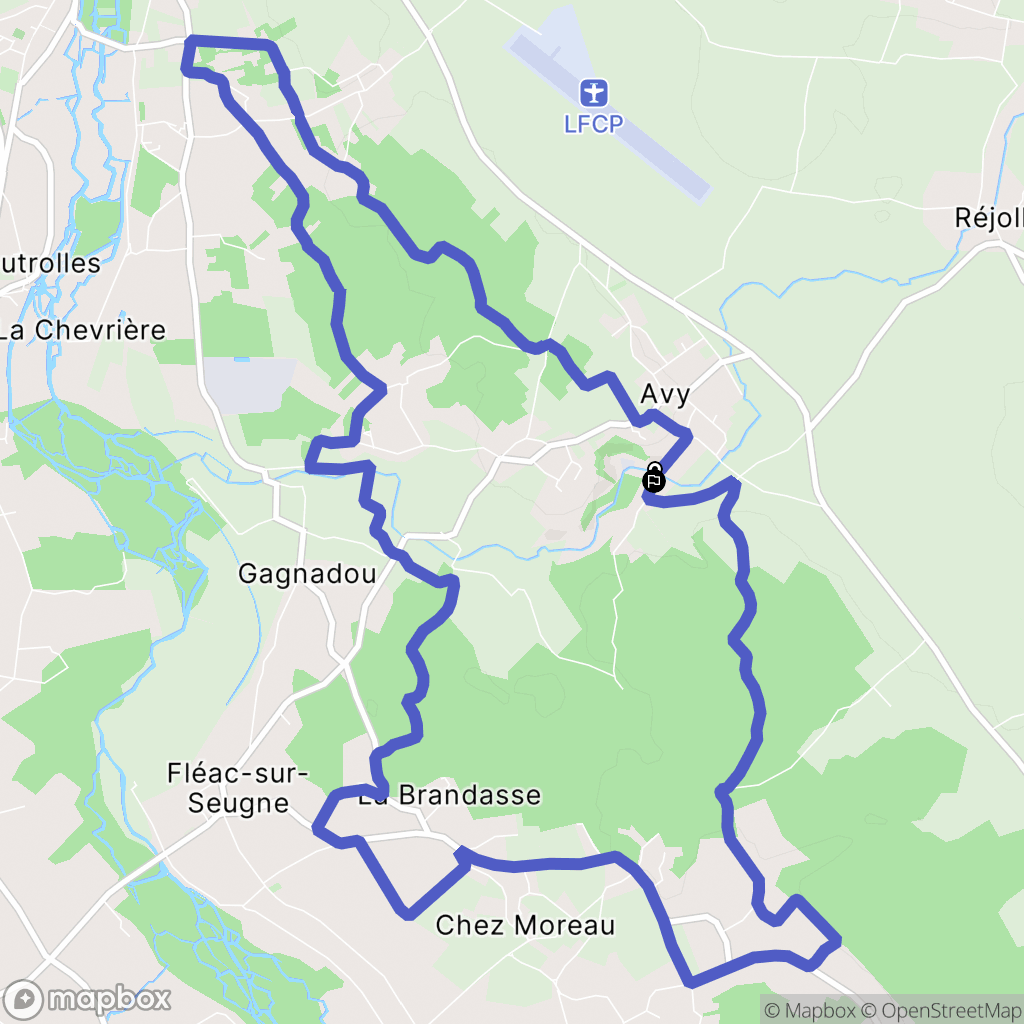 Avy : carte du parcours de randonnée - France