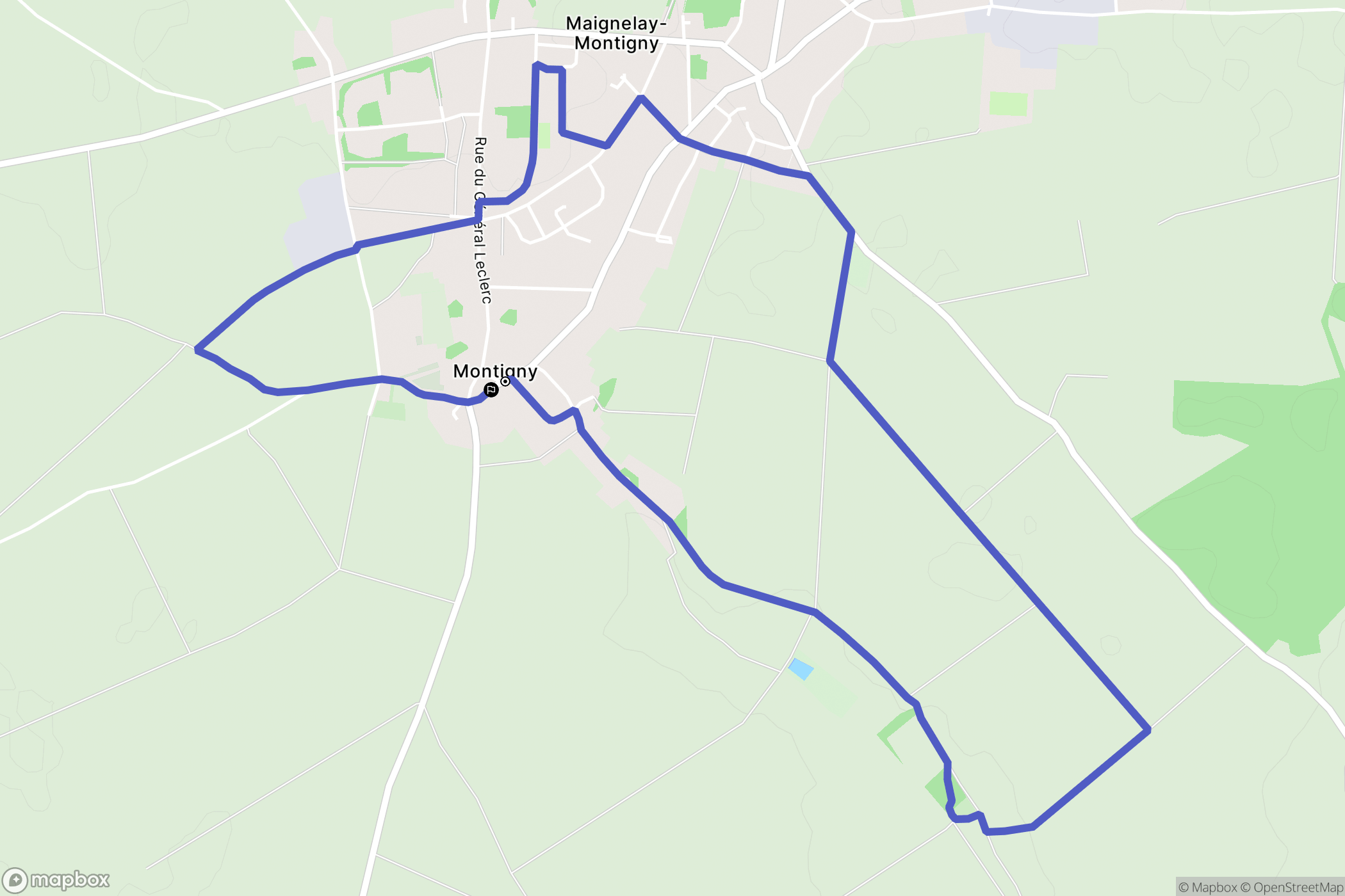 Montigny, Maignelay-Montigny : carte du parcours de randonnée - France