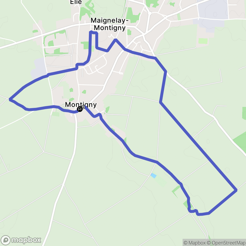 Montigny, Maignelay-Montigny : carte du parcours de randonnée - France