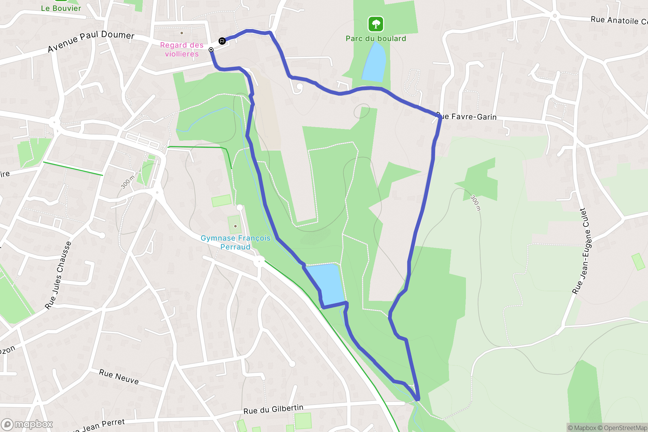 Chaponost : carte du parcours de randonnée - France
