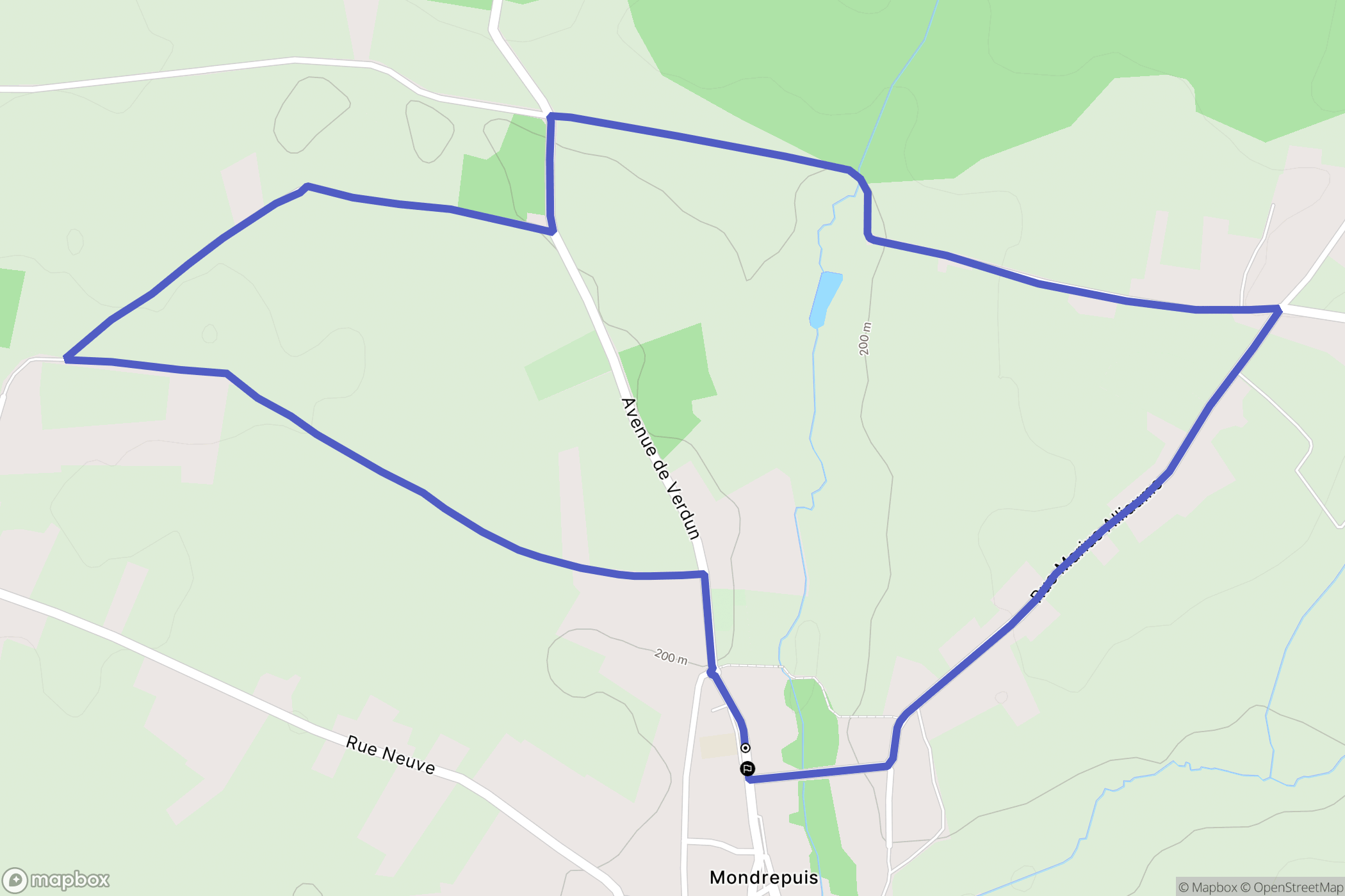 Mondrepuis : carte du parcours de randonnée - France