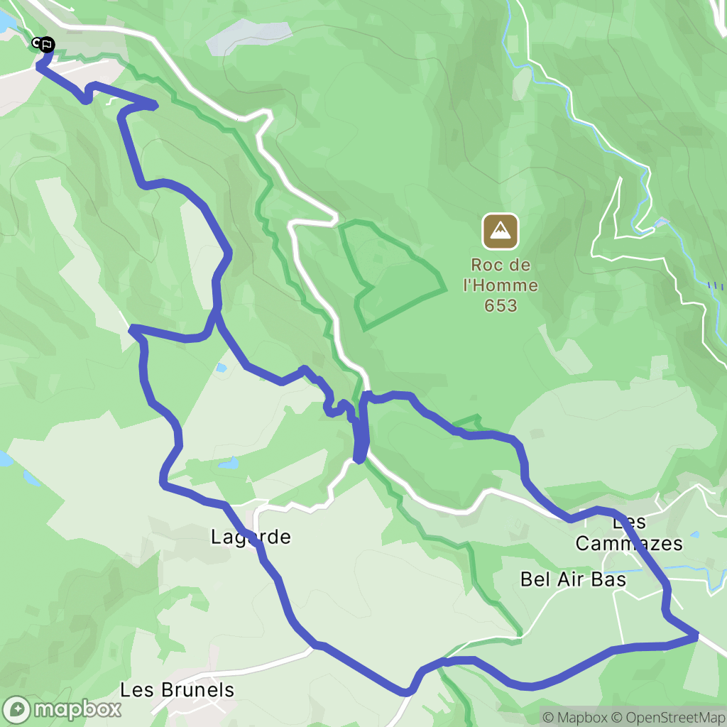Les Brunels : carte du parcours de randonnée - France