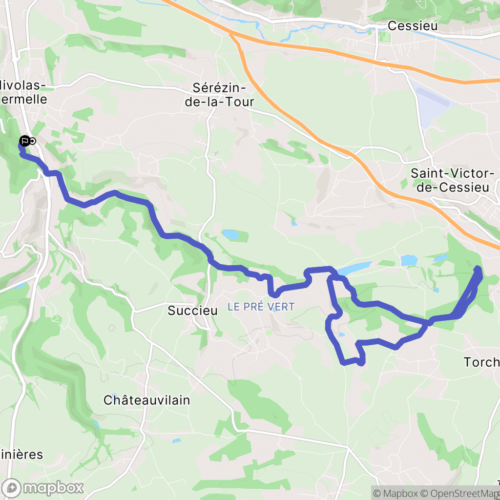 Nivolas-Vermelle : carte du parcours de randonnée - France
