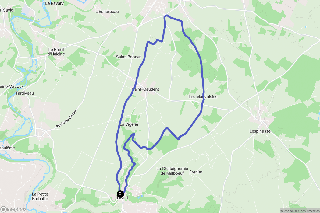 Lizant : carte du parcours de randonnée - France