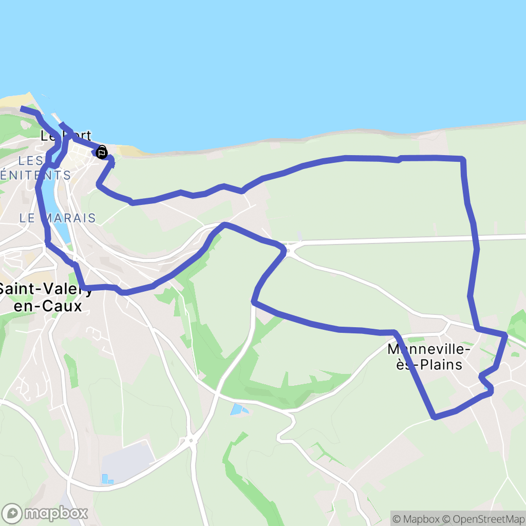 Saint-Valery-en-Caux : carte du parcours de randonnée - France