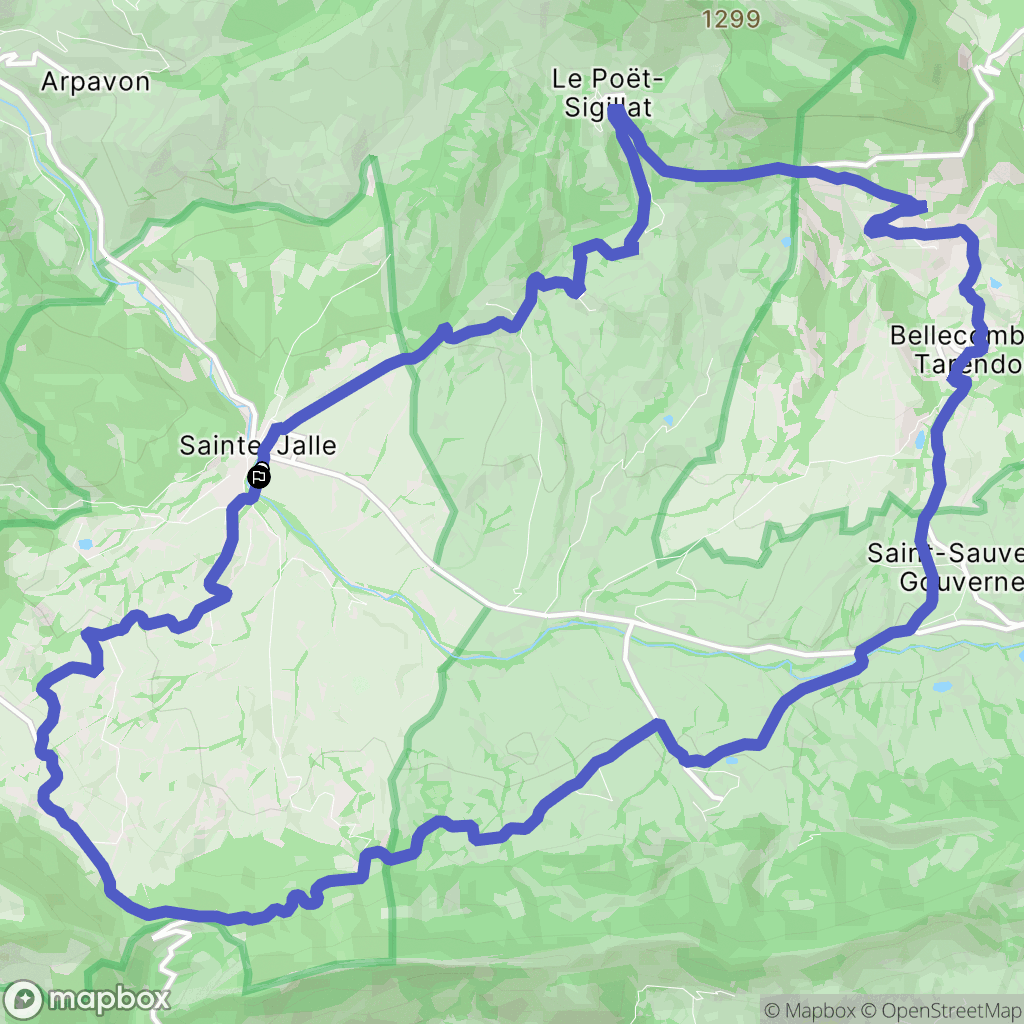 Sainte-Jalle : carte du parcours de randonnée - France