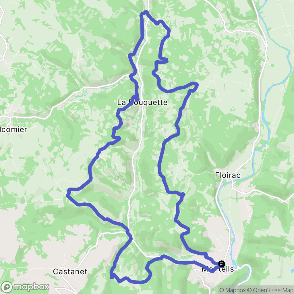 Monteils : carte du parcours de randonnée - France