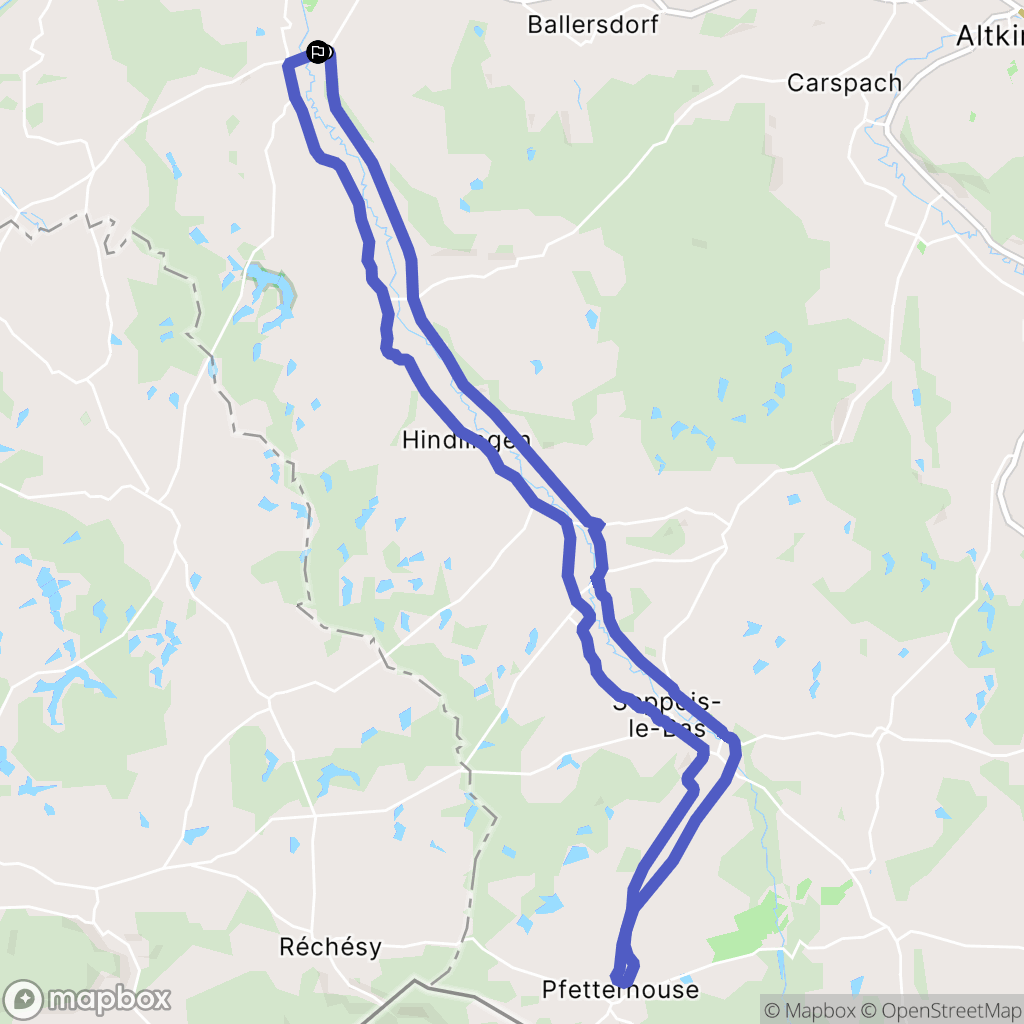 Dannemarie : carte du parcours de randonnée - France