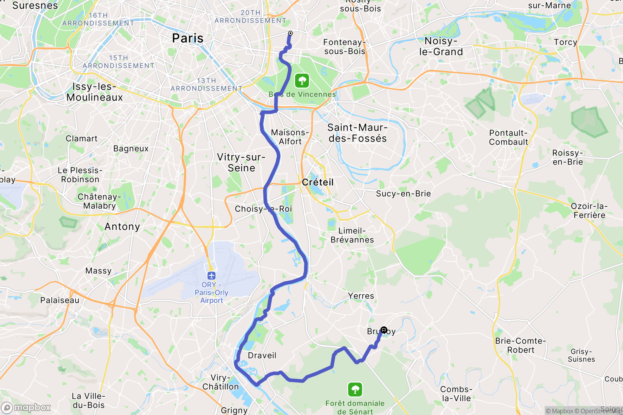 Montreuil : carte du parcours de randonnée - France