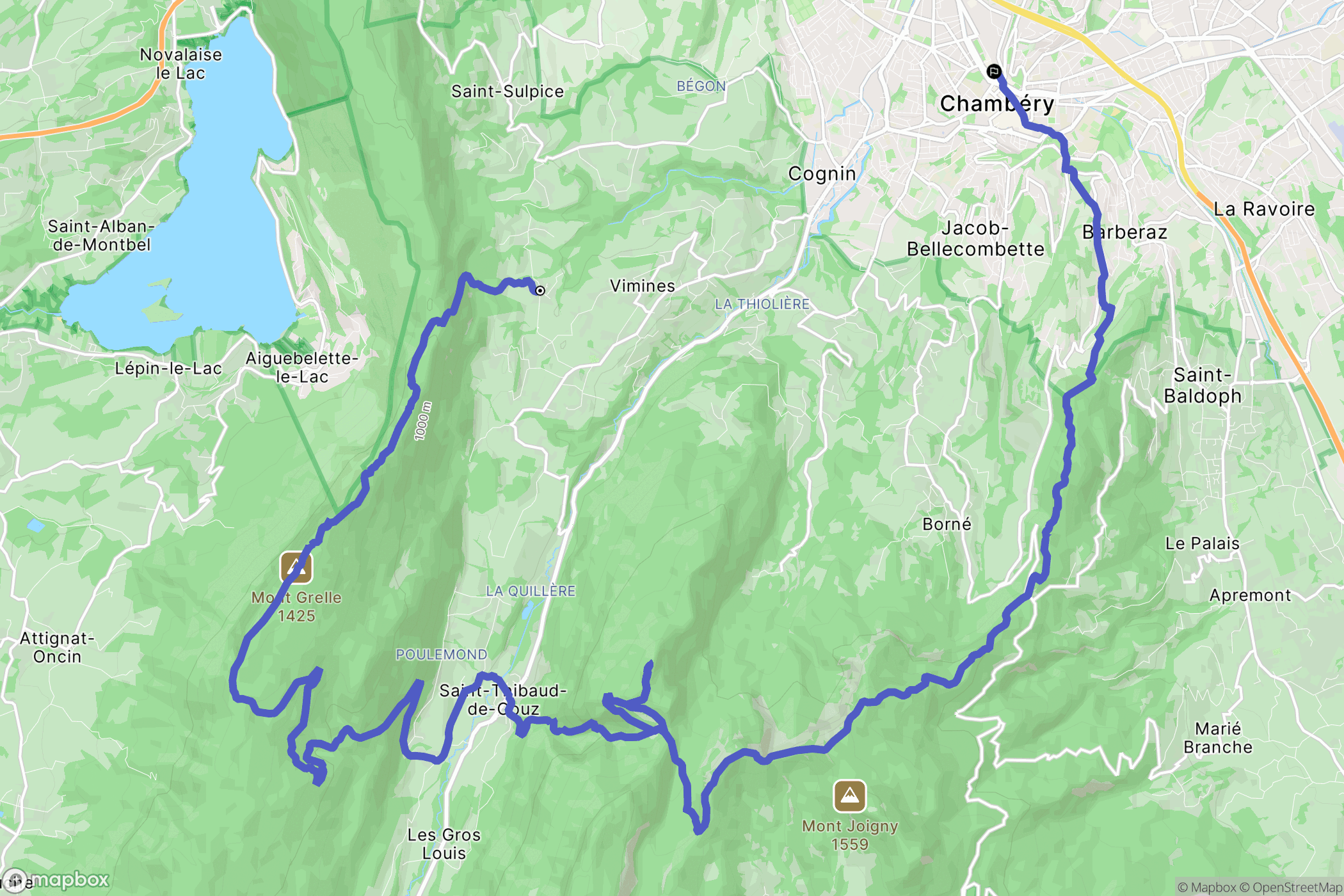 Vimines : carte du parcours de randonnée - France