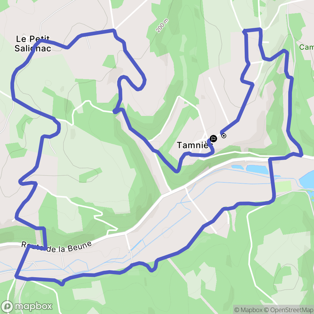 Tamniès : carte du parcours de randonnée - France